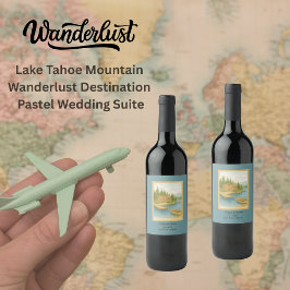 Rustikale Hochzeit in Urlaubsort Tahoe Weinetikett