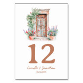 Rustikale Hochzeit in Urlaubsort Tischnummer (Rückseite)