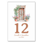 Rustikale Hochzeit in Urlaubsort Tischnummer (Vorderseite)