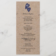 Rustikale Hochzeit | Kraft Paper Monogram Navy Hea