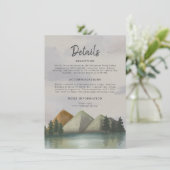 Rustikale Hochzeit & Lake Evergreen Begleitkarte (Stehend Vorderseite)