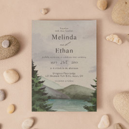 Rustikale Hochzeit & Lake Evergreen Einladung
