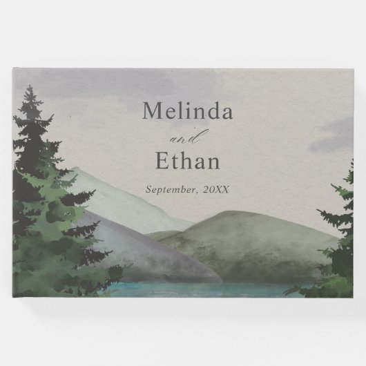 Rustikale Hochzeit & Lake Evergreen Gästebuch (Vorderseite)