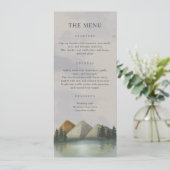 Rustikale Hochzeit & Lake Evergreen Menükarte (Stehend Vorderseite)