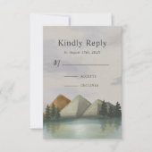 Rustikale Hochzeit & Lake Evergreen RSVP Karte (Vorderseite)