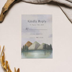 Rustikale Hochzeit & Lake Evergreen RSVP Karte