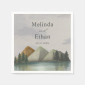 Rustikale Hochzeit & Lake Evergreen Serviette (Vorderseite)