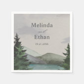 Rustikale Hochzeit & Lake Evergreen Serviette (Vorderseite)