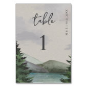 Rustikale Hochzeit & Lake Evergreen Tischnummer (Rückseite)