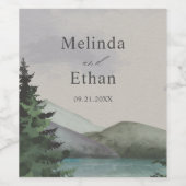 Rustikale Hochzeit & Lake Evergreen Weinetikett (Einzelnes Label)