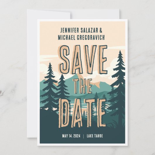 Rustikale Hochzeit Lässig Save the Date Einladung (Vorderseite)