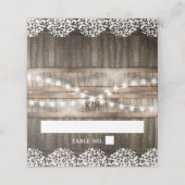 Rustikale Hochzeit | Lichtereihe Platzkarte (Außenseite Aufgefaltet)