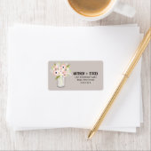 Rustikale Hochzeit Mason Jar und Floral Adressaufkleber (Insitu)