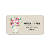 Rustikale Hochzeit Mason Jar und Floral Adressaufkleber (Vorne)