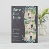 Rustikale Hochzeit Maßgeschneiderte Foto Collage S Save The Date (Stehend Vorderseite)