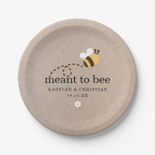 Rustikale Hochzeit "Meant To Bee" Pappteller