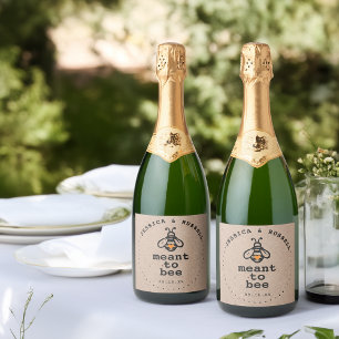 Rustikale Hochzeit Meant To Bee Schaumweinetikett