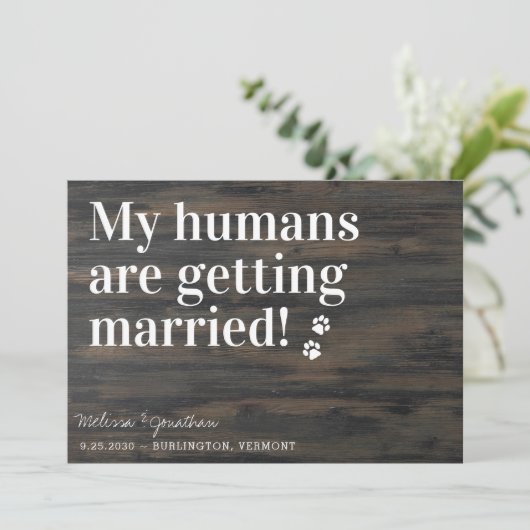 Rustikale Hochzeit meine Menschen werden heiraten  Save The Date (Stehend Vorderseite)