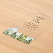 Rustikale Hochzeit mit Bergkiefern - Save-the-Date Acryleinladungen (Ablage )