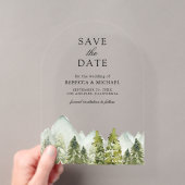 Rustikale Hochzeit mit Bergkiefern - Save-the-Date Acryleinladungen (Insitu (Handheld))