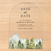 Rustikale Hochzeit mit Bergkiefern - Save-the-Date Acryleinladungen (Vorderseite)