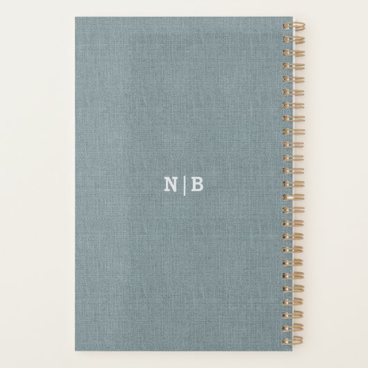 Rustikale Hochzeit mit blauem Burlap Lace und Blum Planer (Rückseite)