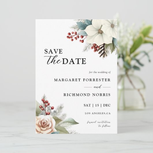 Rustikale Hochzeit mit blauer Blüte Einladung (Stehend Vorderseite)