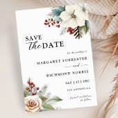 Rustikale Hochzeit mit blauer Blüte Einladung