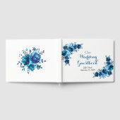 Rustikale Hochzeit mit blauer Flora Gästebuch (Voll)