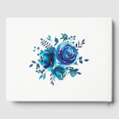 Rustikale Hochzeit mit blauer Flora Gästebuch (Rückseite)