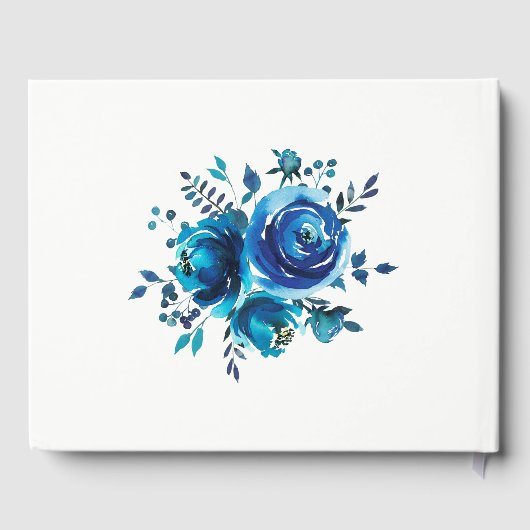 Rustikale Hochzeit mit blauer Flora Gästebuch (Rückseite)