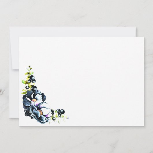 Rustikale Hochzeit mit blauer Flora Save The Date (Rückseite)