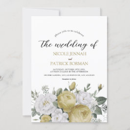 Rustikale Hochzeit mit Blumen Einladung