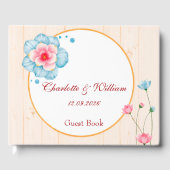 Rustikale Hochzeit mit Blumen Gästebuch (Vorderseite)