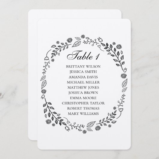 Rustikale Hochzeit mit Blumen. Länderdiagramm für  Einladung (Vorne/Hinten)