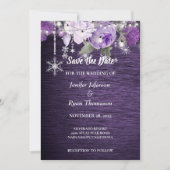 Rustikale Hochzeit mit Blumen speichern Sie das Da Ankündigung (Vorderseite)