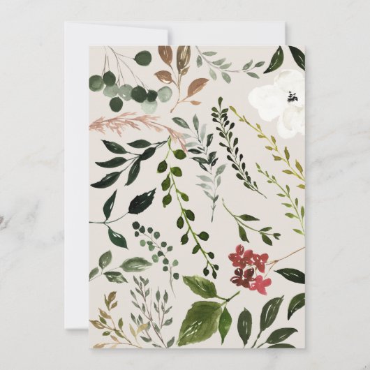 Rustikale Hochzeit mit Blumenkranz in Aquarellen Save The Date (Rückseite)