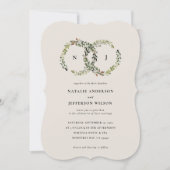 Rustikale Hochzeit mit Blumenkranz in Aquarellen Save The Date (Vorderseite)