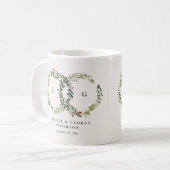 Rustikale Hochzeit mit Blumenkranz Kaffeetasse (Vorderseite Links)