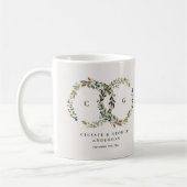 Rustikale Hochzeit mit Blumenkranz Kaffeetasse (Links)