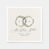 Rustikale Hochzeit mit Blumenkranz Serviette (Vorderseite)