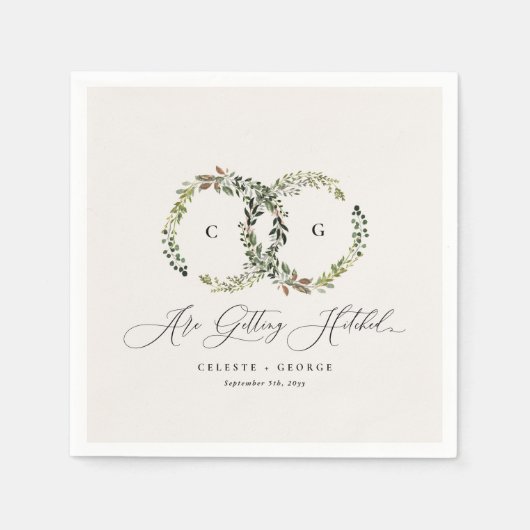 Rustikale Hochzeit mit Blumenkranz Serviette (Vorderseite)