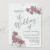 Rustikale Hochzeit mit Blumenrosa und -weide Einladung (Vorderseite)