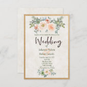 Rustikale Hochzeit mit Blütengrün und grünem Aquar Einladung (Vorne/Hinten)