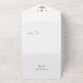 Rustikale Hochzeit mit botanischem Olivenöl All In One Einladung (Außenbereich)