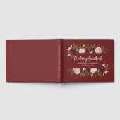 Rustikale Hochzeit mit Burgund Blush Floral Gästebuch (Voll)