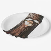 Rustikale Hochzeit mit Carved Heart Tree Pappteller (Schrägansicht)