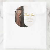 Rustikale Hochzeit mit Carved Heart Tree Runder Aufkleber (Tasche)