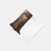 Rustikale Hochzeit mit Carved Heart Tree Serviette (Ecke)