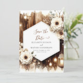 Rustikale Hochzeit mit Chic minimalistisch Save The Date (Stehend Vorderseite)